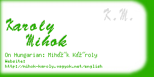 karoly mihok business card